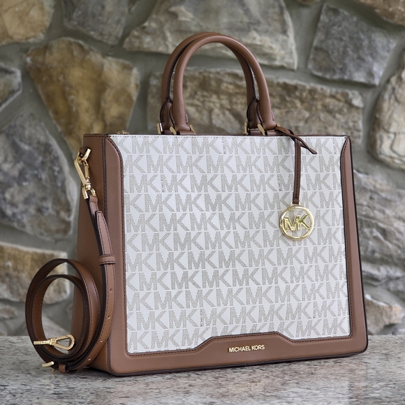 MICHAEL Michael Kors Handbags - Michael Kors Jessie Logo Large Satchel